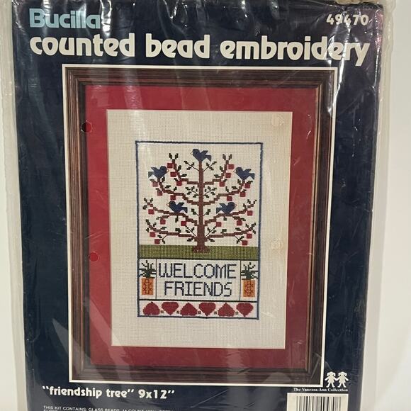 Bucilla Friendship Tree Welcome Friends Counted Bead Embroidery Kit - Picture 3 of 11